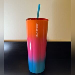 Starbucks Cold Cup Tumbler Gradient Sunset Tilt 24oz Summer 2023 Ombre